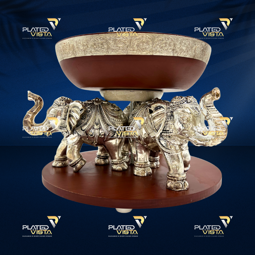 999 SILVER GIFTING ROUND ELEPHANT PLATTER