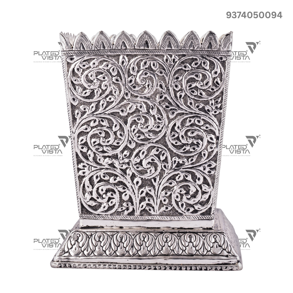 Antique Silver or German Silver Tulsi Pot/Vrindavan