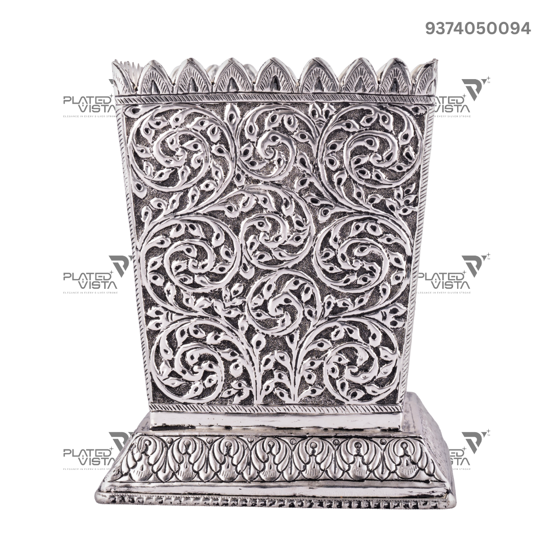 Antique Silver or German Silver Tulsi Pot/Vrindavan