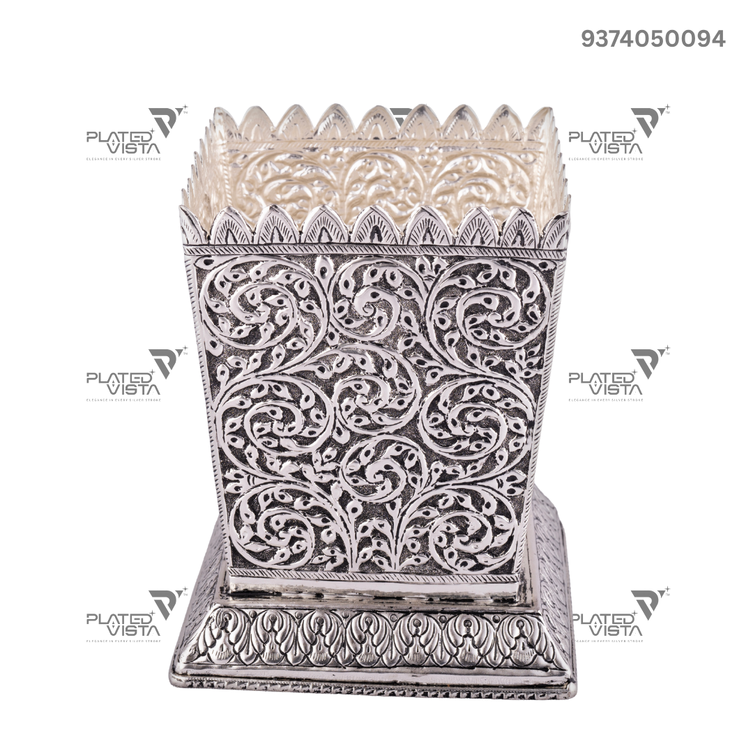 Antique Silver or German Silver Tulsi Pot/Vrindavan