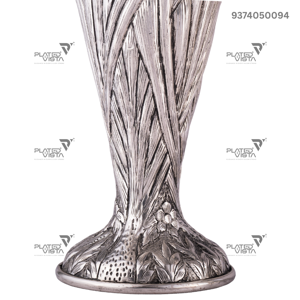 Pair of Silver-Plated Brass Flower Vases