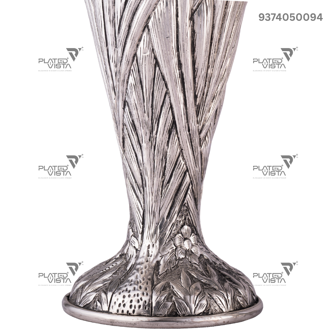 Pair of Silver-Plated Brass Flower Vases