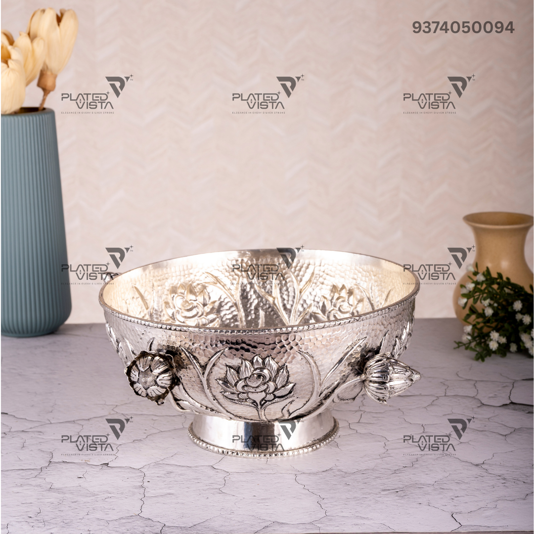 Silver-Toned Decorative Bowl