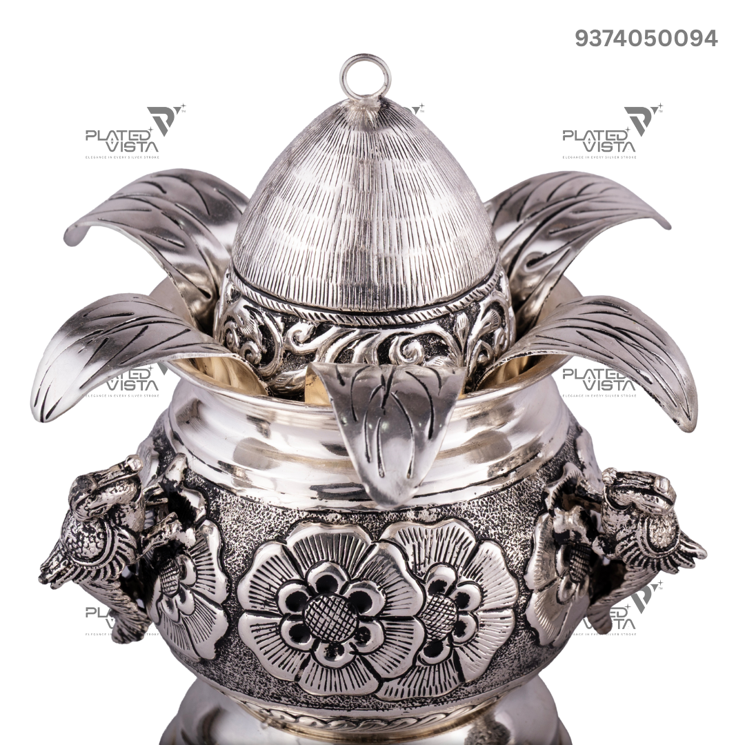 925 Pure Silver Navrang Kalash with Nariyal