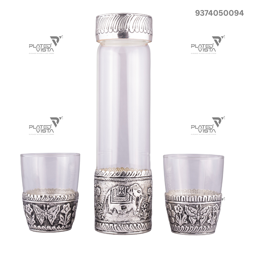 German silver Borosil Glass Bottle Set