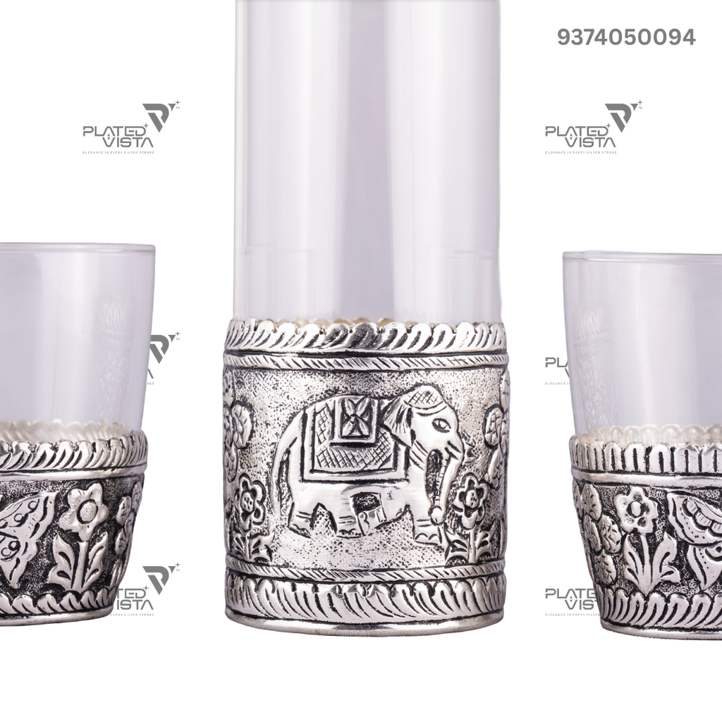 German silver Borosil Glass Bottle Set