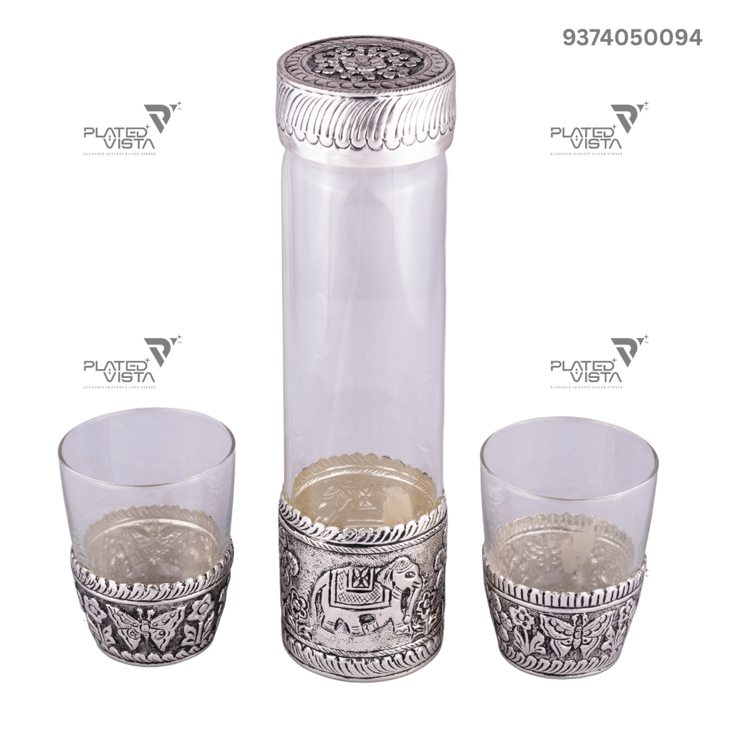 German silver Borosil Glass Bottle Set