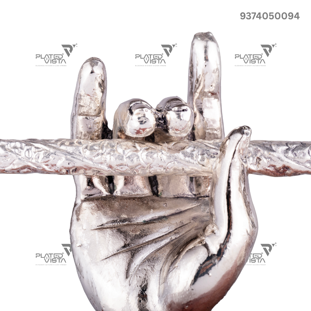 German Silver Krishna's Hand with Flute Idol