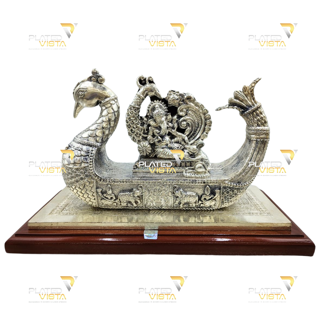999 SILVER GIFTING SWAN BOAT GANESH JI