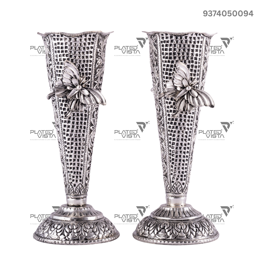 Victorian sterling silver bud vases