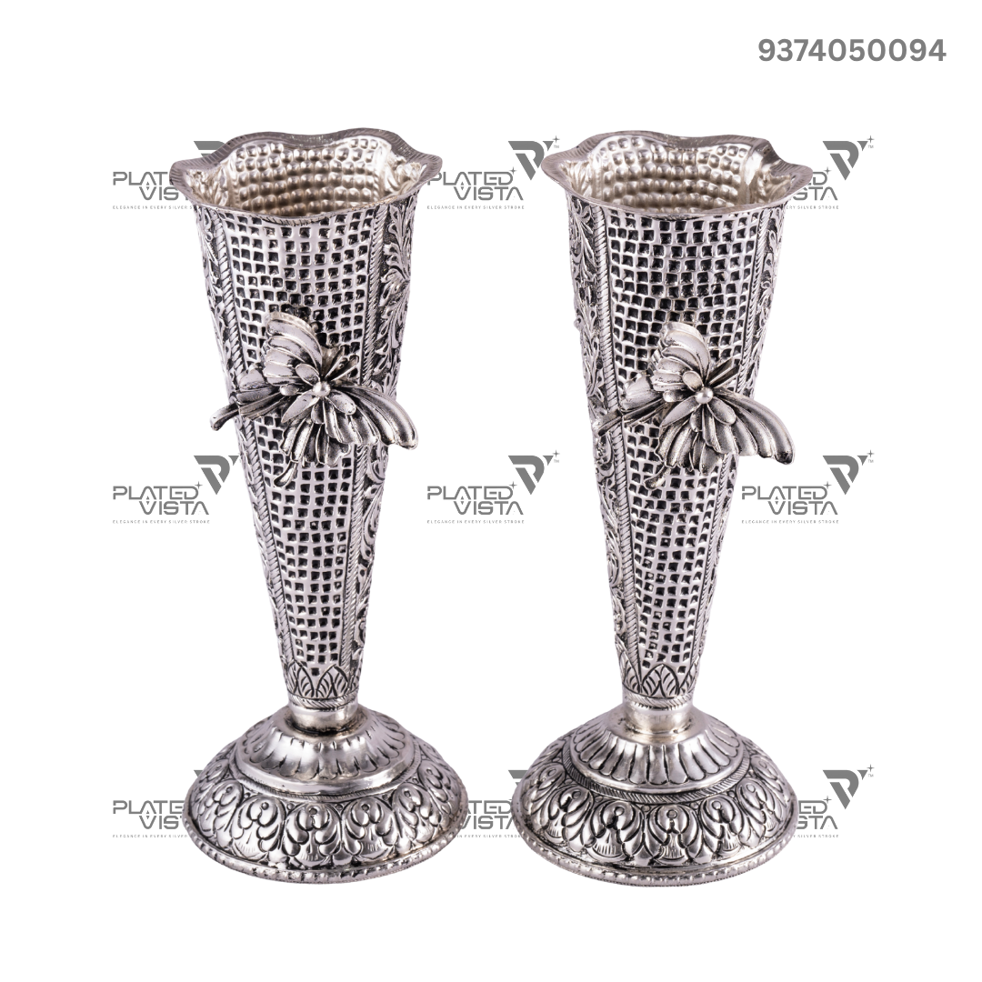 Victorian sterling silver bud vases