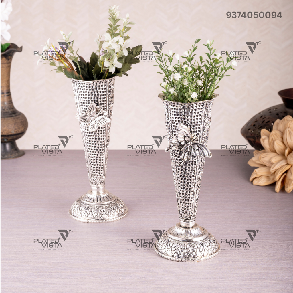 Victorian sterling silver bud vases