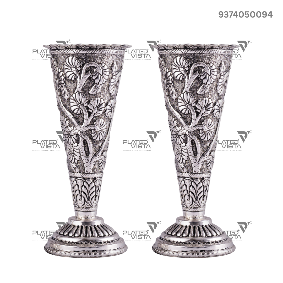 Silver-Plated Brass Flower Vases