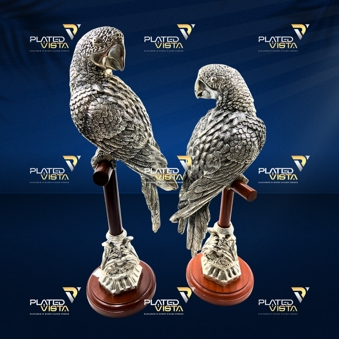 999 SILVER GIFTING PARROT PAIR